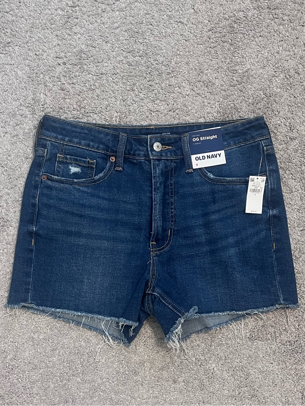 Old Navy Dark Blue Denim Frayed Hem Cutoff Shorts
